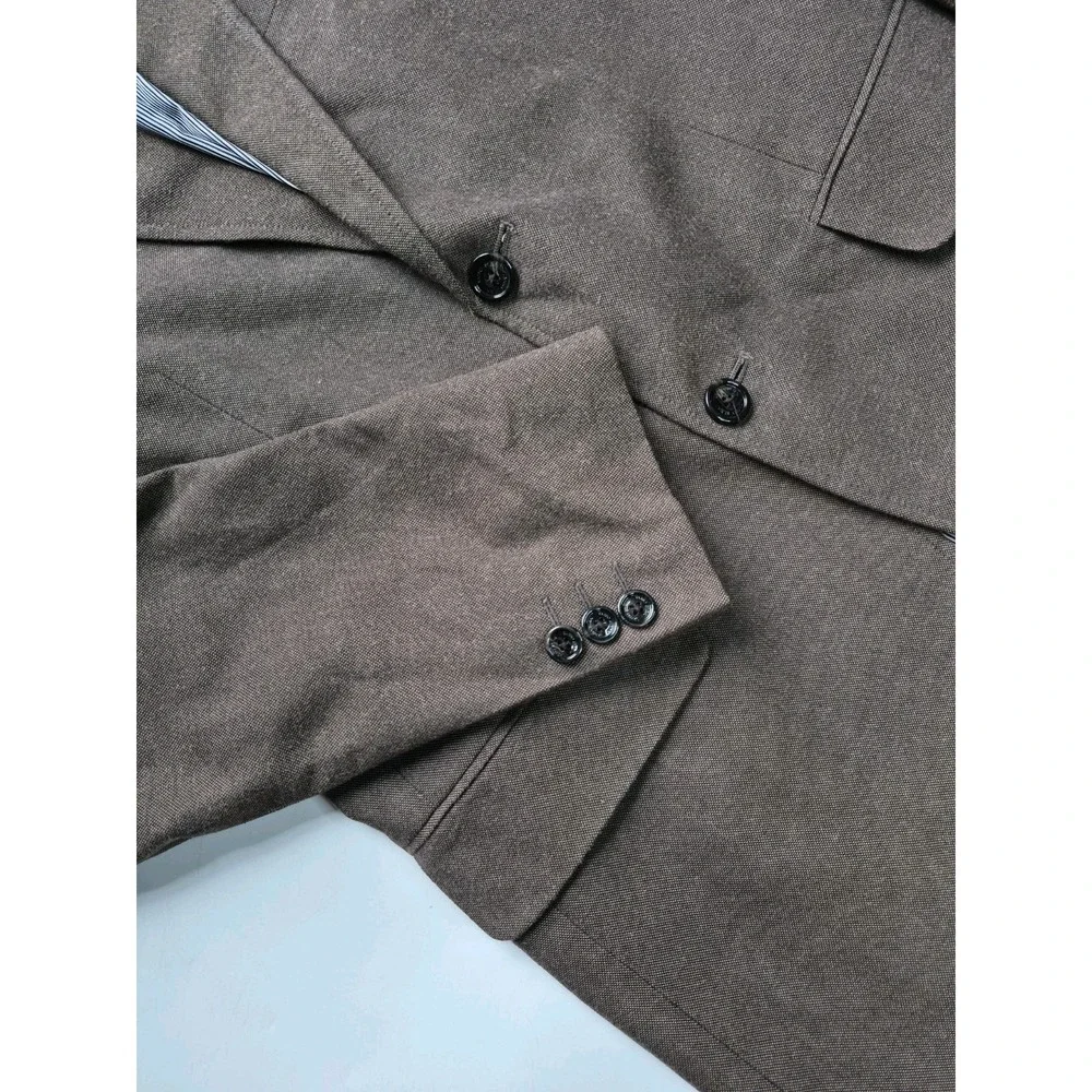 Tasso Elba Mens Sports Coat 38R Brown 2 Button Cotton Blend Blazer K605